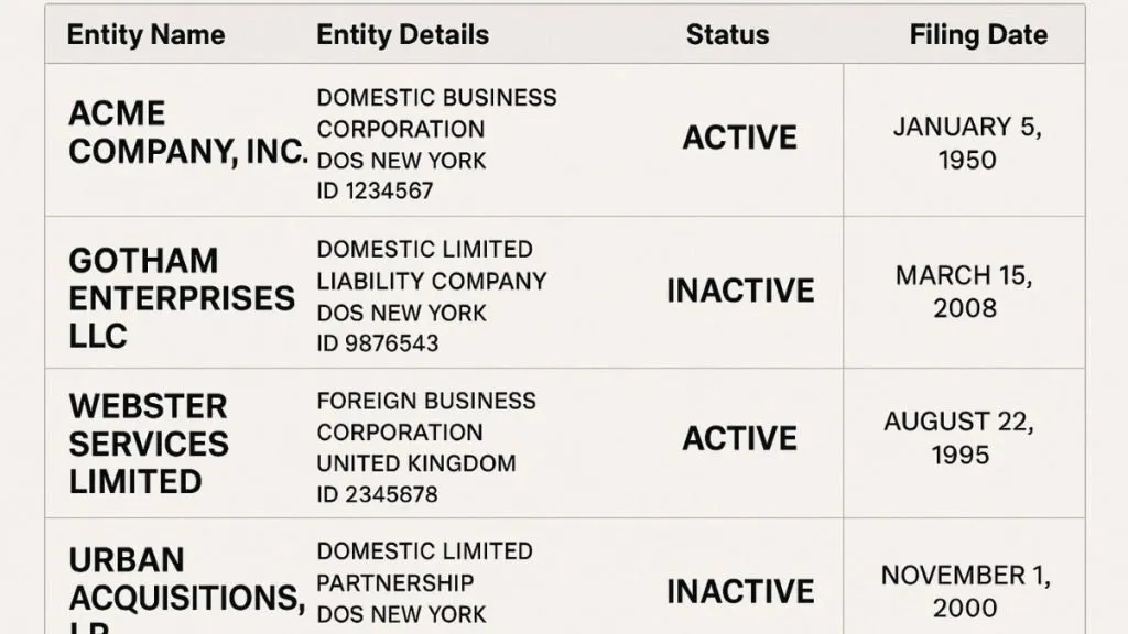 Understanding NY Business Search Results 2026