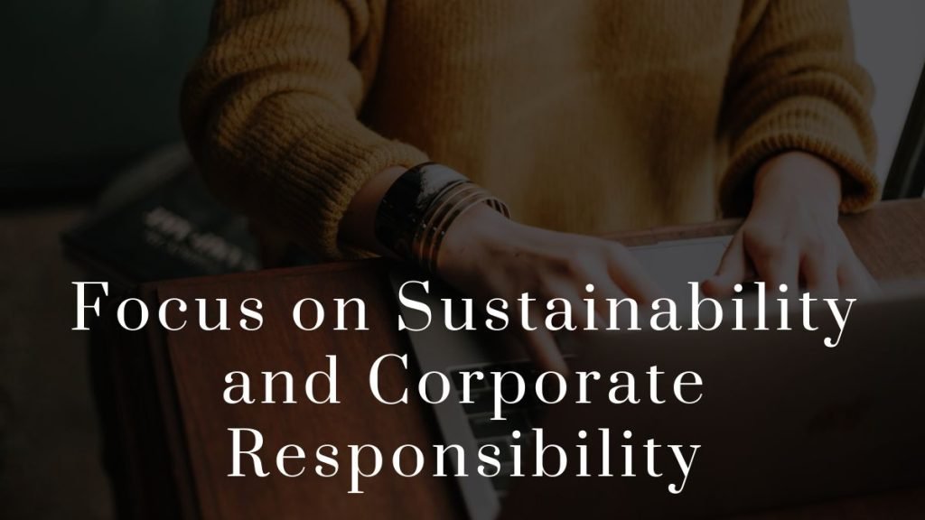 Focus on Sustainability and Corporate Responsibility 2023 Focus on Sustainability and Corporate Responsibility