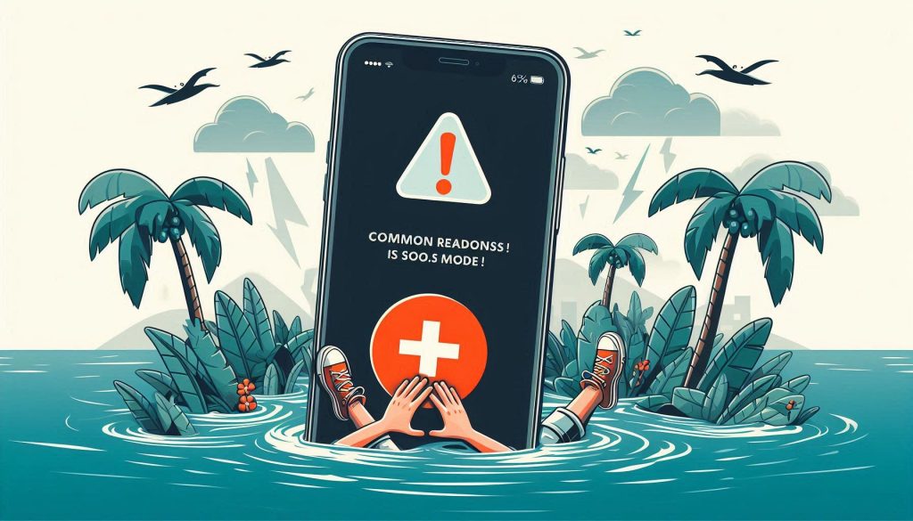 iPhone screen showing SOS mode due to network or SIM card issues