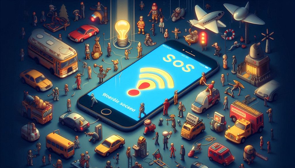 Person reading phone troubleshooting FAQs to fix SOS mode issue