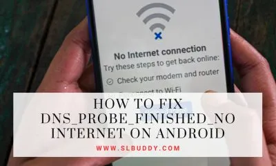 Android phone displaying the DNS_PROBE_FINISHED_NO_INTERNET error on a web browser