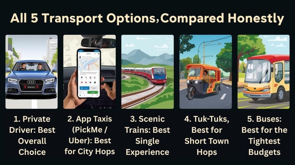 All 5 Transport Options Compared Honestly 2026 All 5 Transport Options: Compared Honestly
