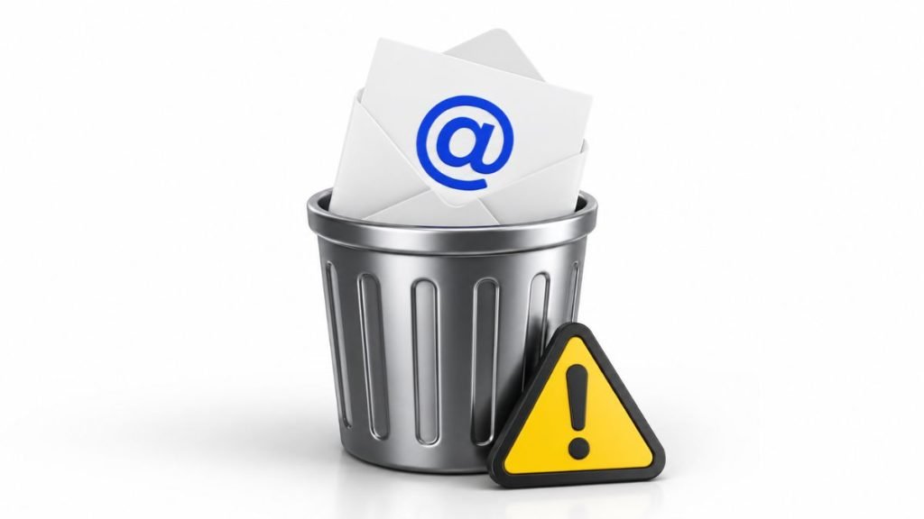 disposable email trash bin icon concept 2026