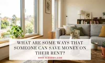 Jar of coins and cash on a table in a bright apartment, illustrating ways to save money on rent