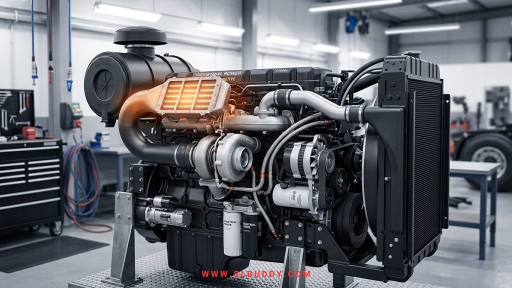 Heavy-duty diesel engine intake manifold with an intake air heater as an alternative to glow plugs
