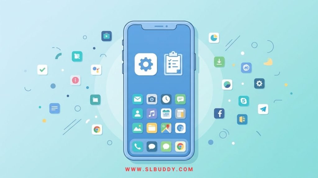 Smartphone settings and clipboard icons representing fixes for the paste error on mobile