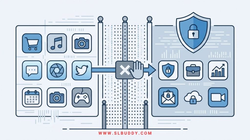 Diagram showing Intune blocking a paste from managed work apps to unmanaged personal apps