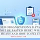 Illustration of a blocked clipboard between a laptop and phone, showing the "your organization's data cannot be pasted here" error